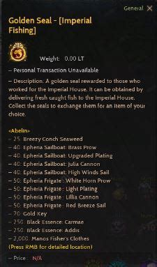 [Game Play] Hotspot Fishing and Imperial Fishing Delivery Seal.